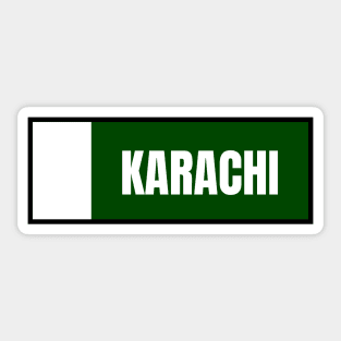 Karachi City in Pakistan Flag Colors Sticker